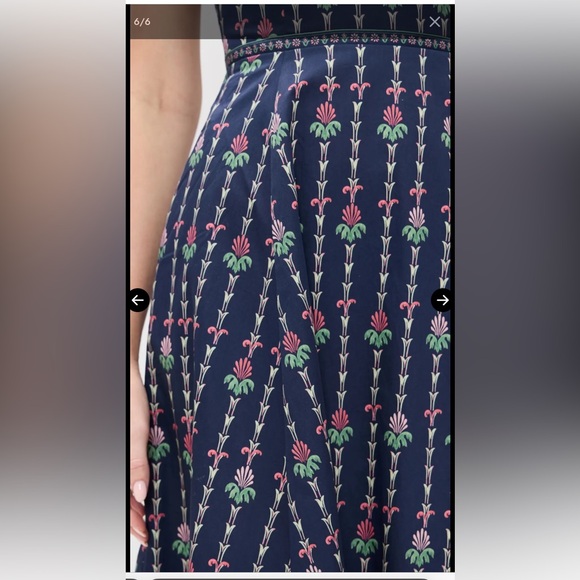 The Margot dress Hill House small in navy trailing fern - Picture 4 of 11